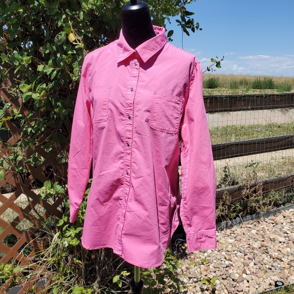 Wendy Williams Pink Collared Button Down Shirt with Cuffed Sleeves Size Large - Picture 13 of 16
